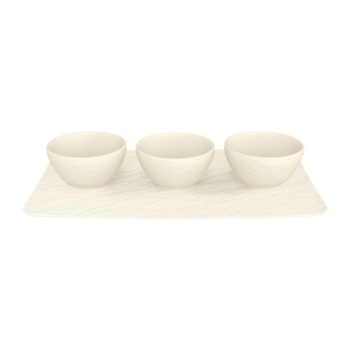 Manufacture Rock dipping bowl 3 st with tray, Blanc Villeroy & Boch