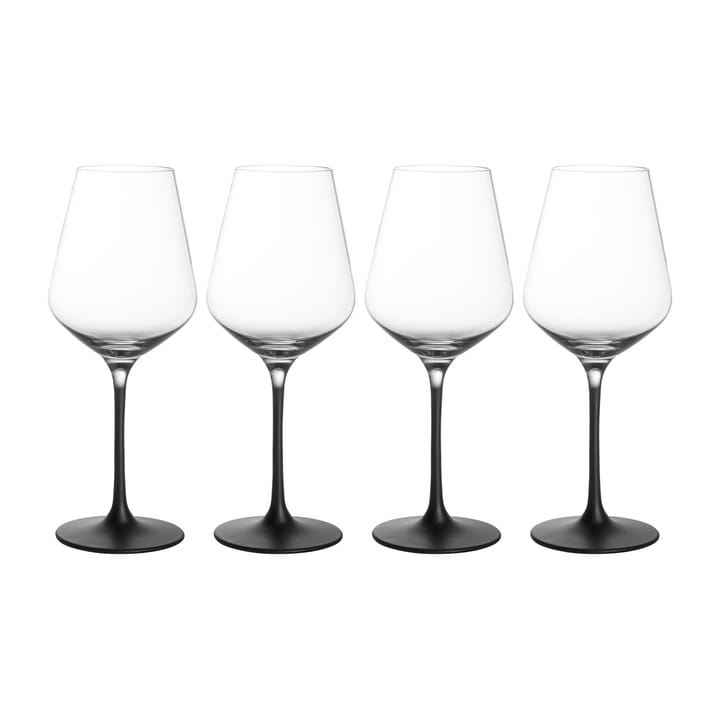 Manufacture Rock white wine glass 38 cl 4-pack, Clear-black Villeroy & Boch