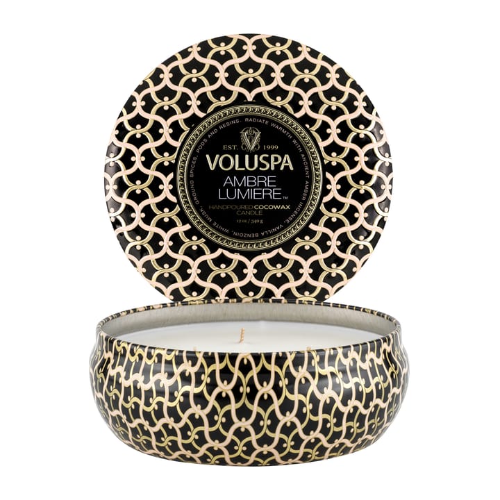 Maison Noir 3-wick Tin scented 40 hours - Ambre Lumiere - Voluspa