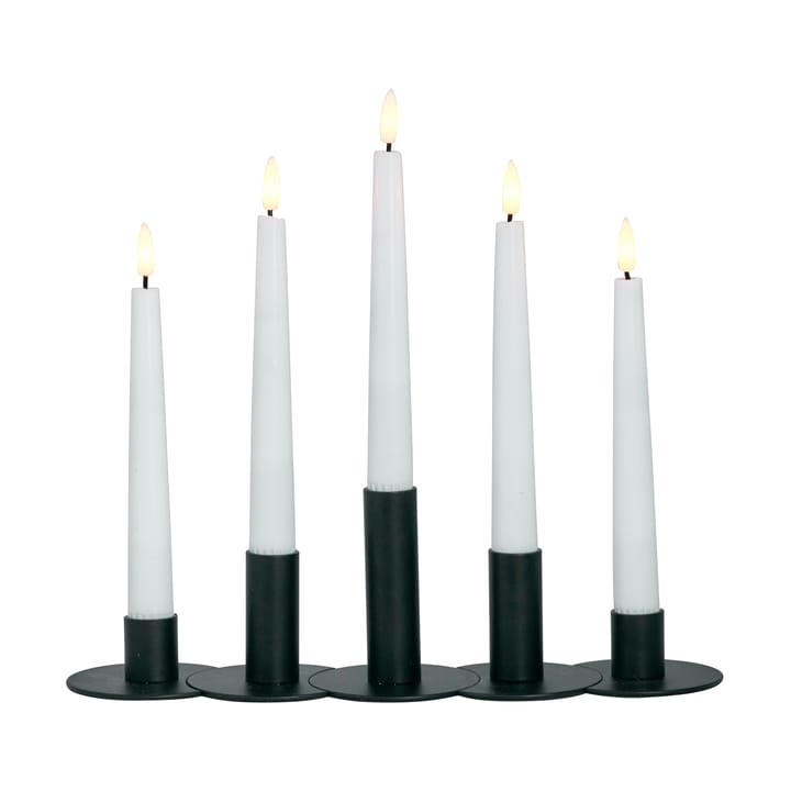 Lykke combinable candle sticks incl. 5 pcs LED-light, Black Watt & Veke