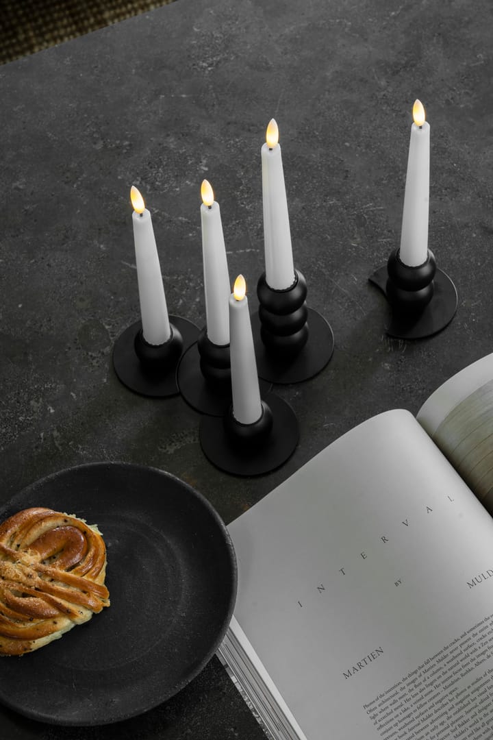 Lykke combinable candle sticks incl. 5 pcs LED-light, Black Watt & Veke