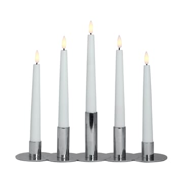 Lykke combinable candle sticks incl. 5 pcs LED-light - Chrome - Watt & Veke