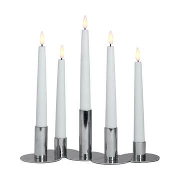 Lykke combinable candle sticks incl. 5 pcs LED-light - Chrome - Watt & Veke