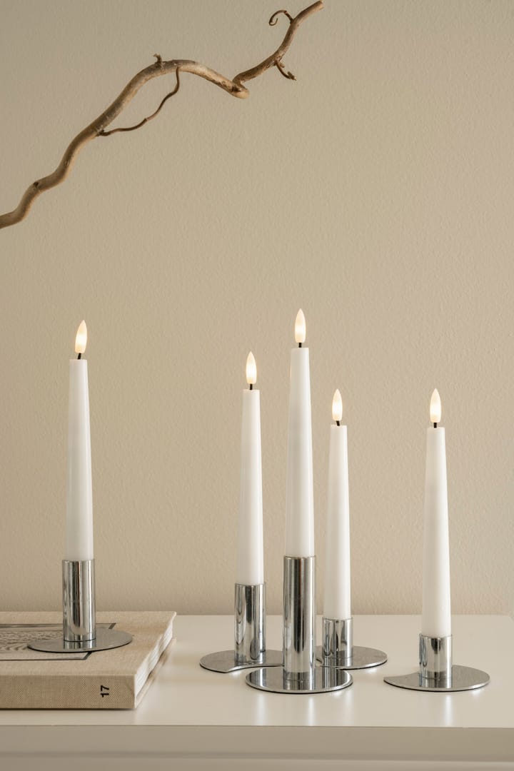 Lykke combinable candle sticks incl. 5 pcs LED-light, Chrome Watt & Veke