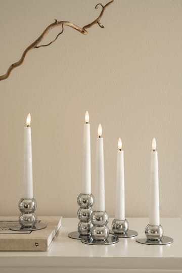 Lykke combinable candle sticks incl. 5 pcs LED-light - Chrome - Watt & Veke