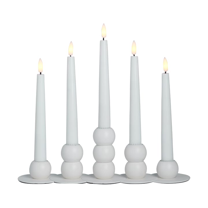 Lykke combinable candle sticks incl. 5 pcs LED-light - White - Watt & Veke