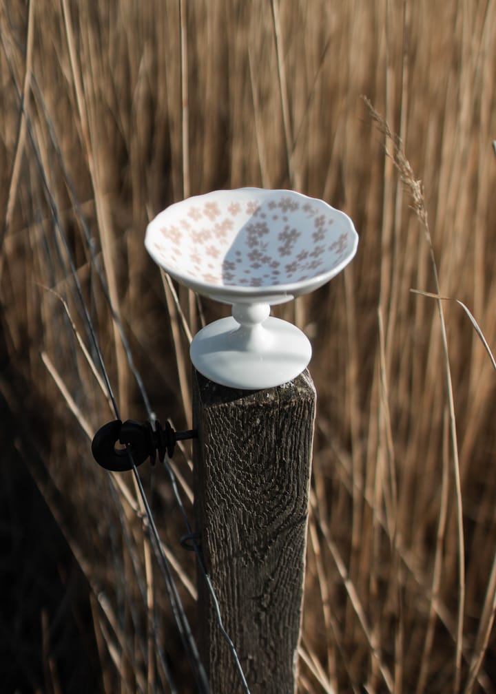 Slåpeblom bowl on foot Ø12 cm, Pink Wik & Walsøe