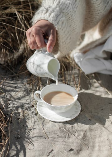 Slåpeblom teacup and saucer 30 cl - grey - Wik & Walsøe