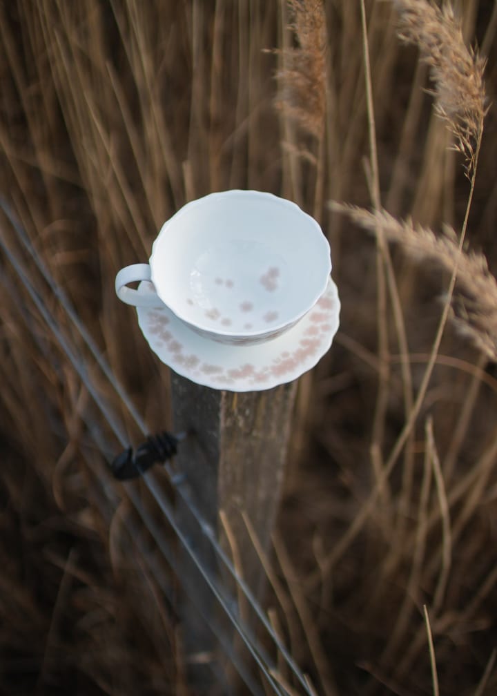 Slåpeblom teacup and saucer 30 cl, Pink Wik & Walsøe