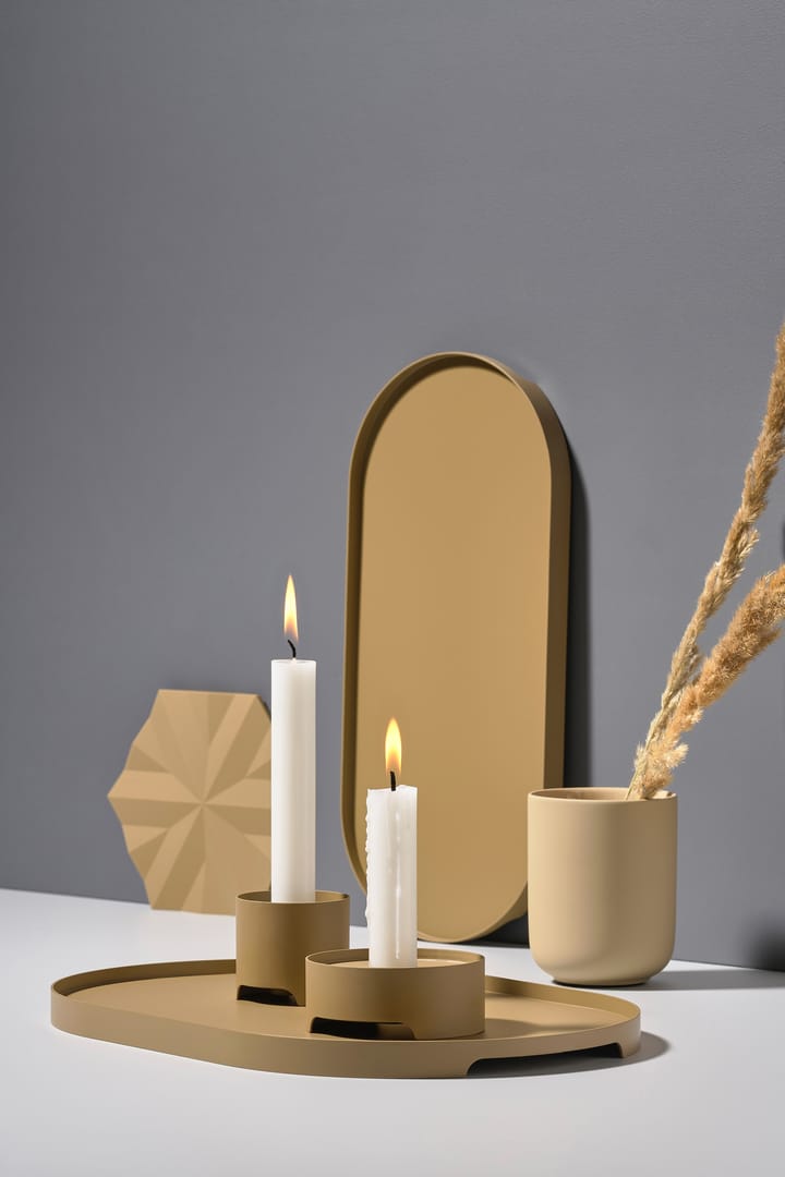 Singles candle sticks Ø9 cm, Khaki Zone Denmark